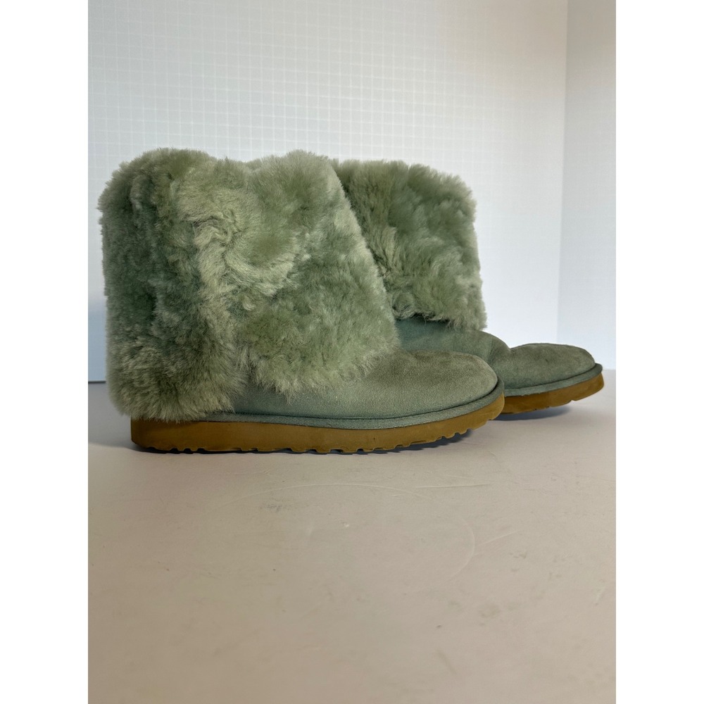 UGG Australia Bailey Button Triplet Sage Green Suede Tall Boots 1873 Womens 7 - Picture 2 of 14
